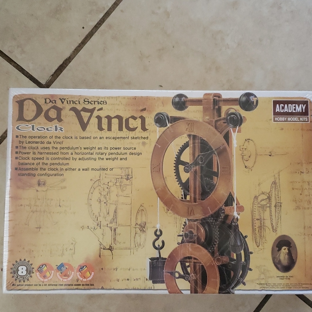 NIB Da Vinci Clock, Da Vinci Series, Academy hobby model kit